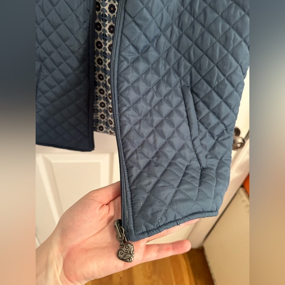 Reversible Puffer Insulation Vest Silver Pockets Zipper - Picture 2 of 11